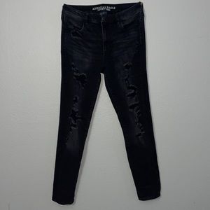 Black Ripped Jeggings by American Eagle Outfitters
